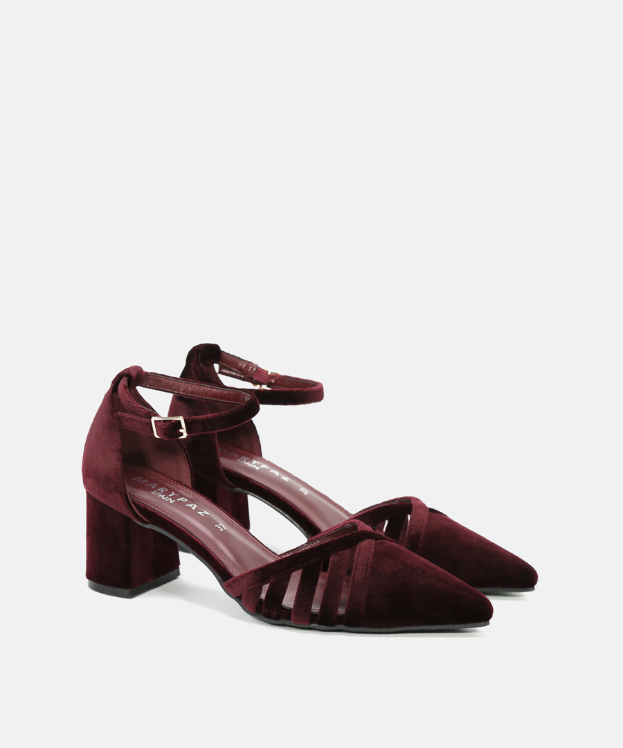 Sapatos salto veludo detalhe image number null